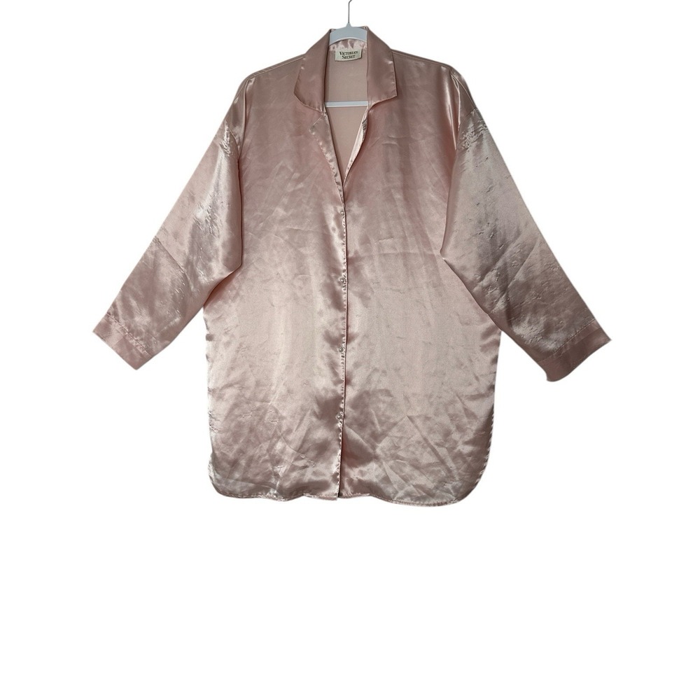 Vintage Victoria's Secret Gold‎ Label Women Pajama Shirt Dress Sleepwear Y2K - Picture 6 of 7